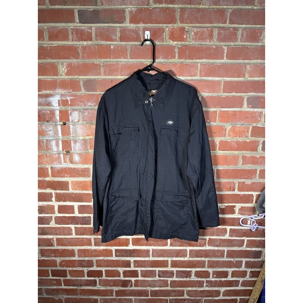 Vintage Y2k Harley Davidson Long Sleeve Zip Up Light Jacket Embroidered Adult L